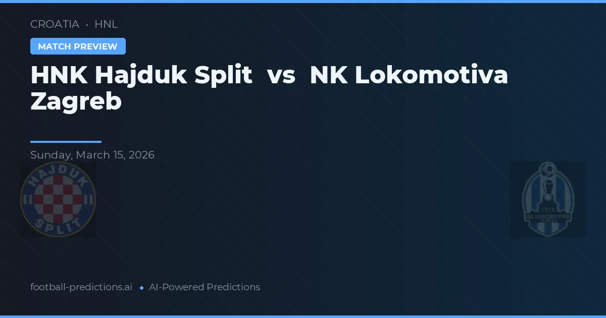 HNK Hajduk Split vs NK Lokomotiva Zagrzeb — typy i zapowiedź meczu