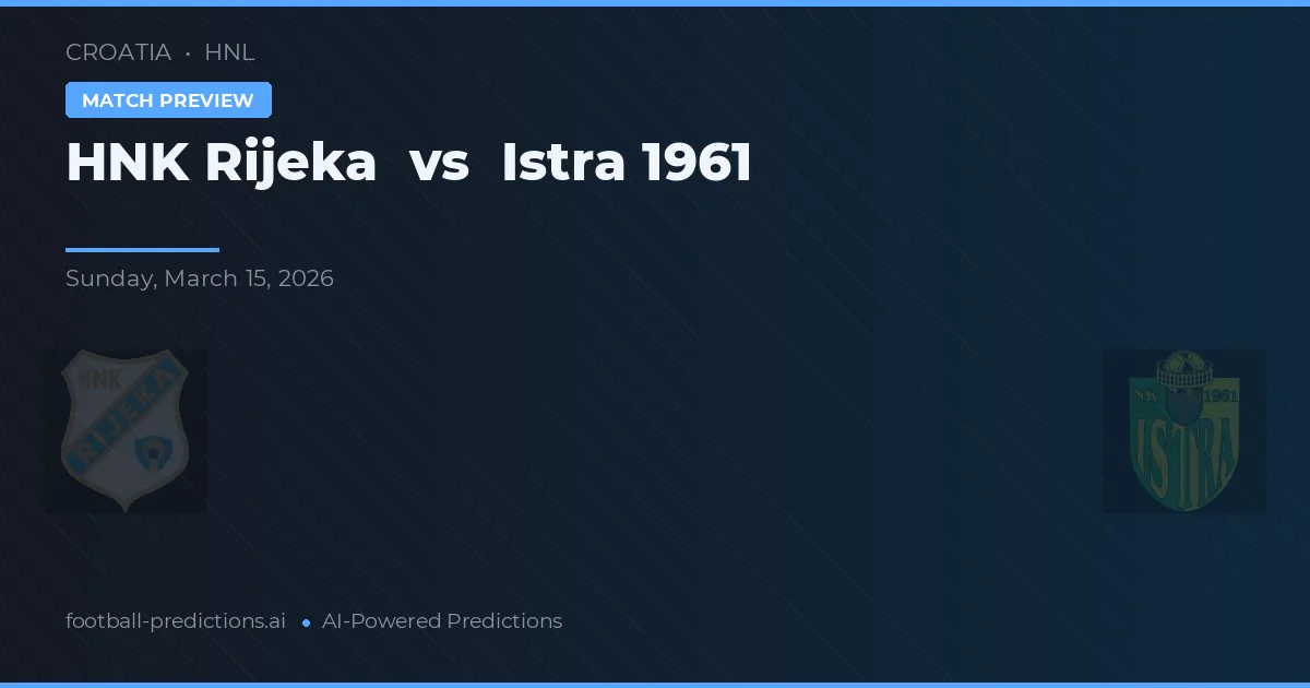 HNK Rijeka vs Istra 1961 — typy i zapowiedź meczu