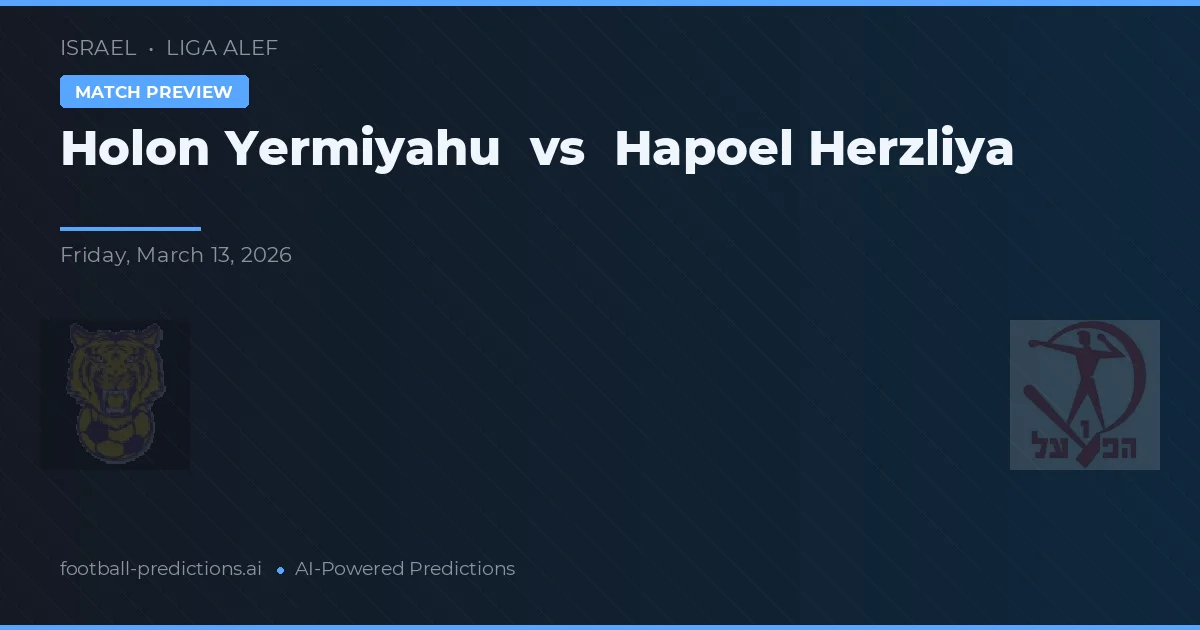 Holon Jermiahu vs Hapoel Herzliya — typy i zapowiedź meczu