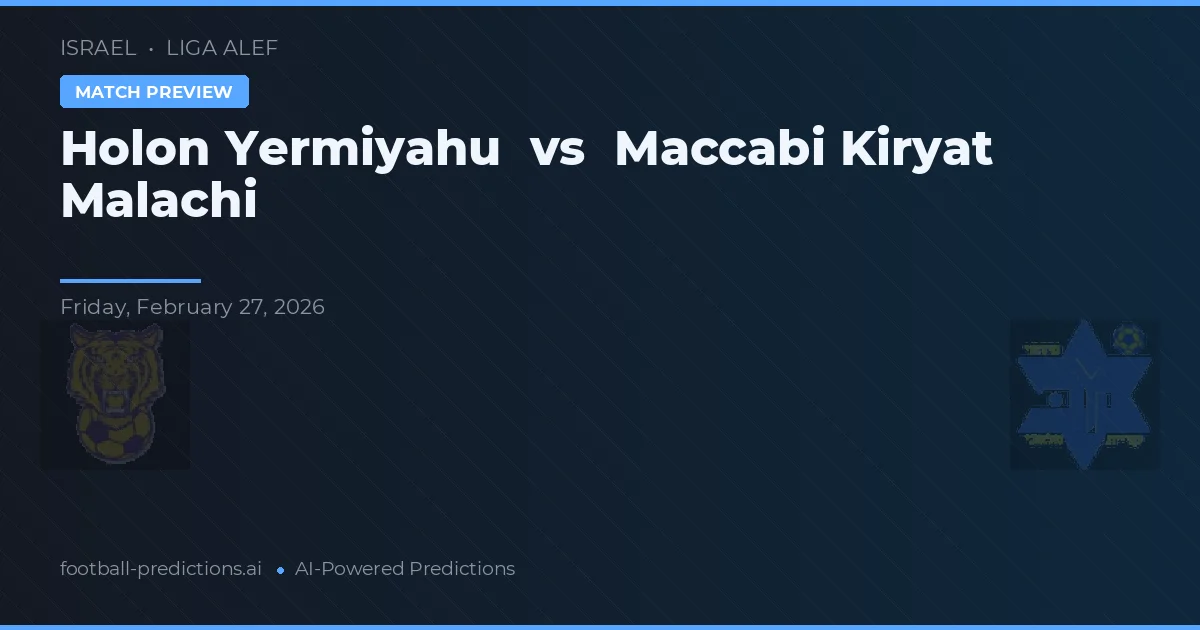 Holon Jermiahu vs Maccabi Kiryat Malachi — typy i zapowiedź meczu