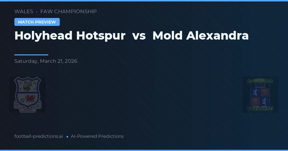 Holyhead Hotspur vs Mold Alexandra — typy i zapowiedź meczu