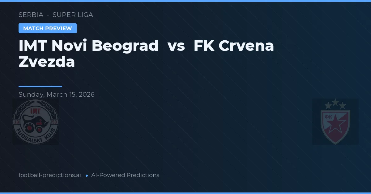 IMT Novi Beograd vs FK Crvena Zvezda — typy i zapowiedź meczu