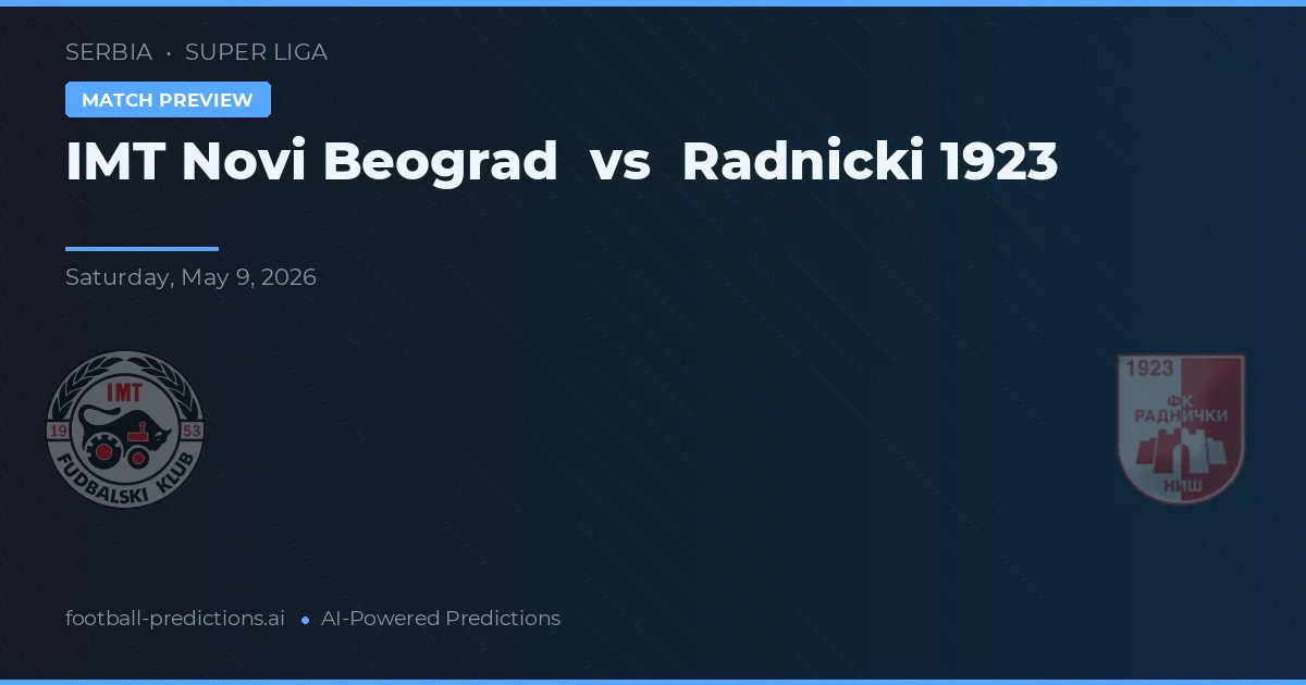 IMT Novi Beograd vs Radnički 1923 — typy i zapowiedź meczu