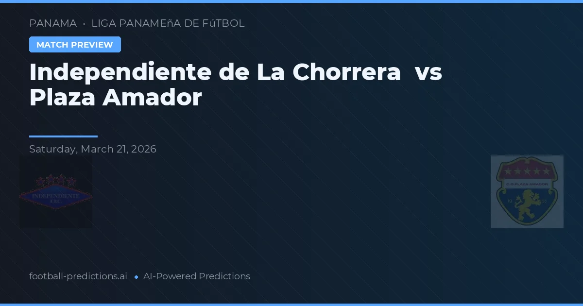 Independiente de La Chorrera vs Plaza Amador — typy i zapowiedź meczu