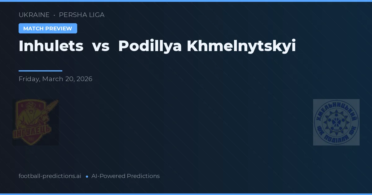 Inhulets vs Podillya Khmelnytskyi — typy i zapowiedź meczu