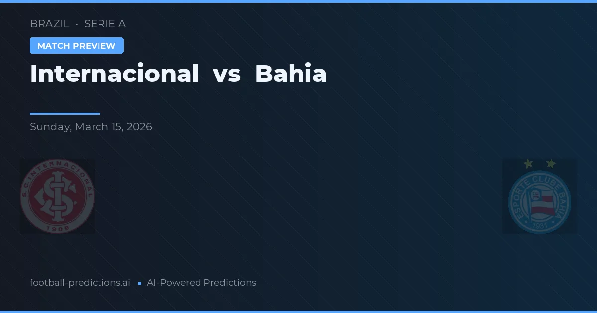 Internacional vs Bahia — typy i zapowiedź meczu