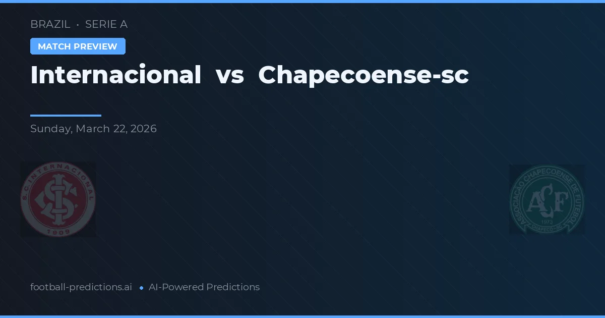 Internacional vs Chapecoense — typy i zapowiedź meczu