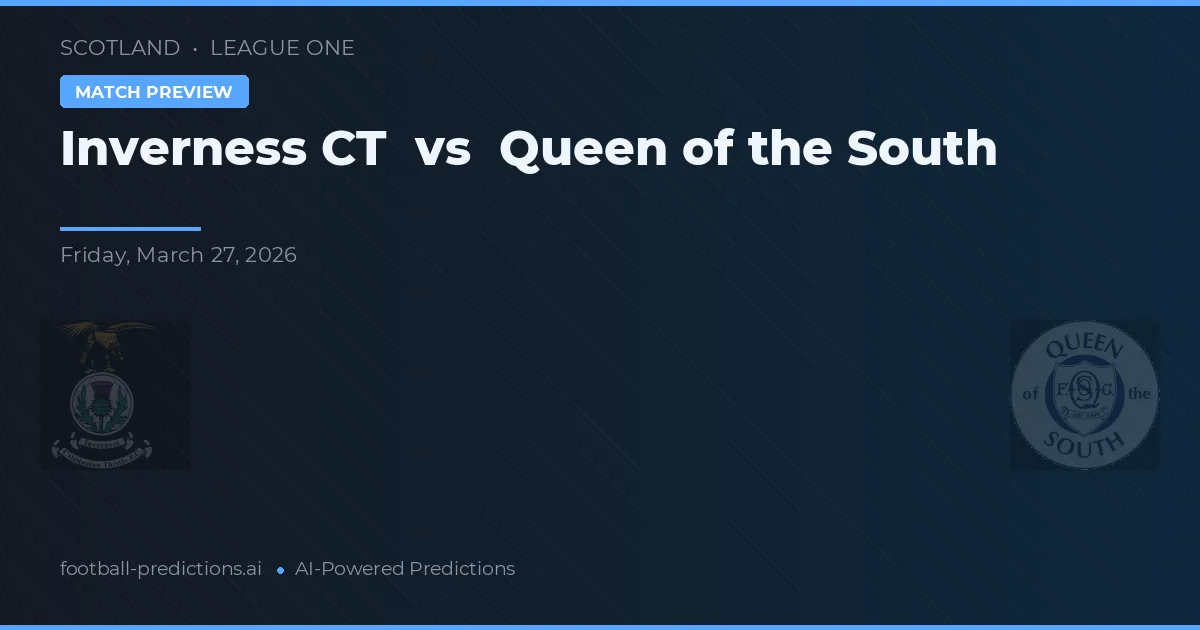 Inverness CT vs Queen of the South — typy i zapowiedź meczu