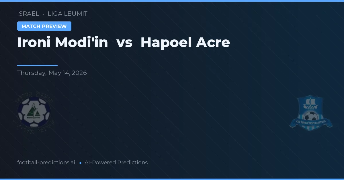 Ironi Modi'in vs Hapoel Acre — typy i zapowiedź meczu