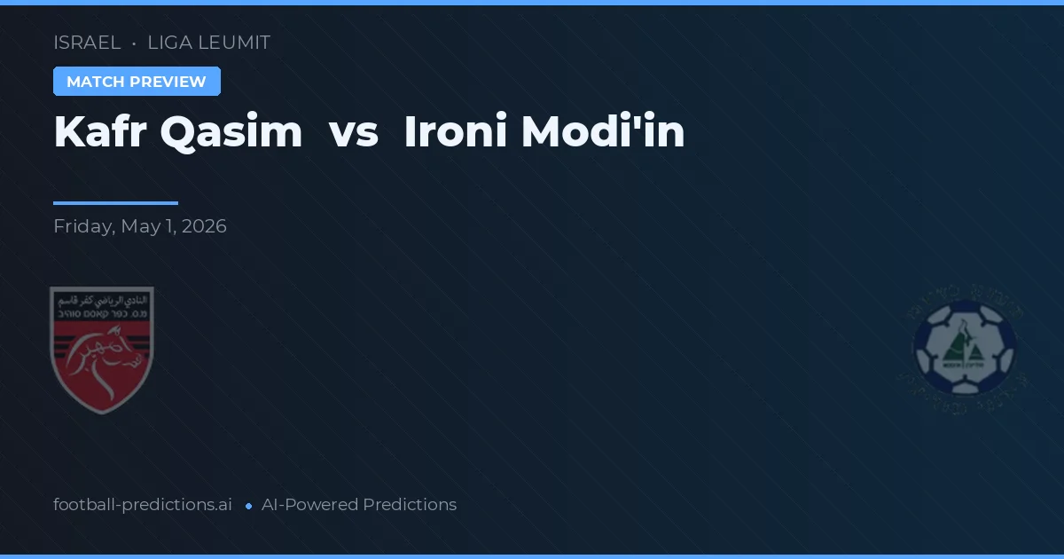 Ironi Modi'in vs Kafr Qasim — typy i zapowiedź meczu