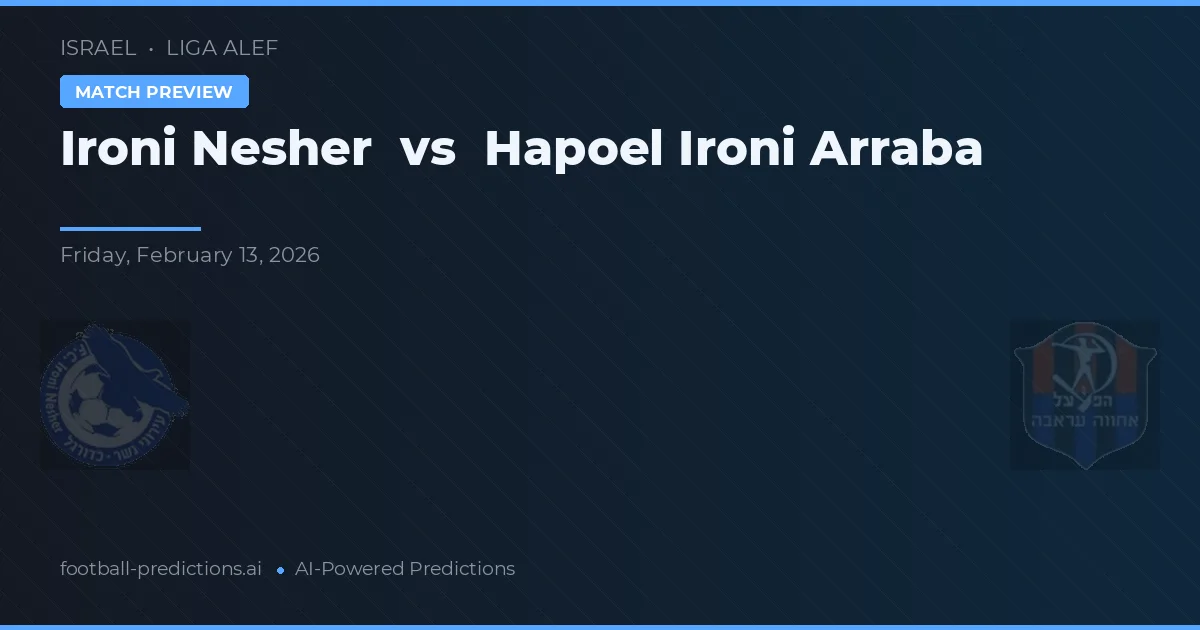 Ironi Neszer vs Hapoel Ironi Arraba — typy i zapowiedź meczu