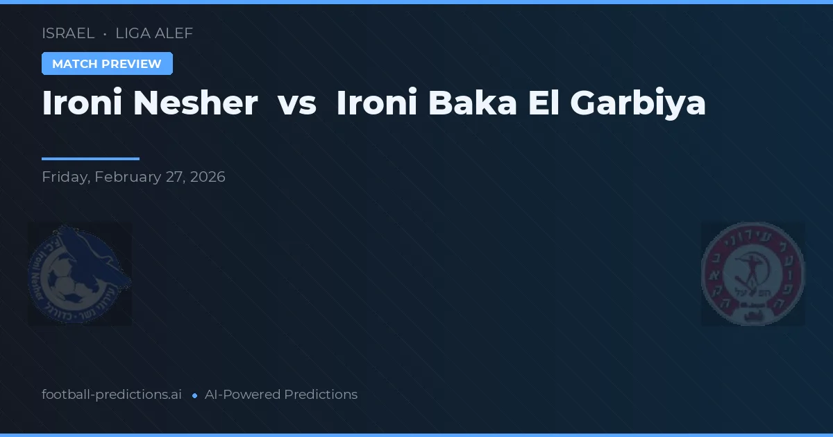 Ironi Neszer vs Ironi Baka El Garbiya — typy i zapowiedź meczu
