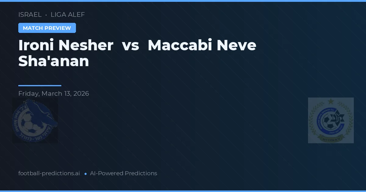Ironi Neszer vs Maccabi Neve Sha'anan — typy i zapowiedź meczu