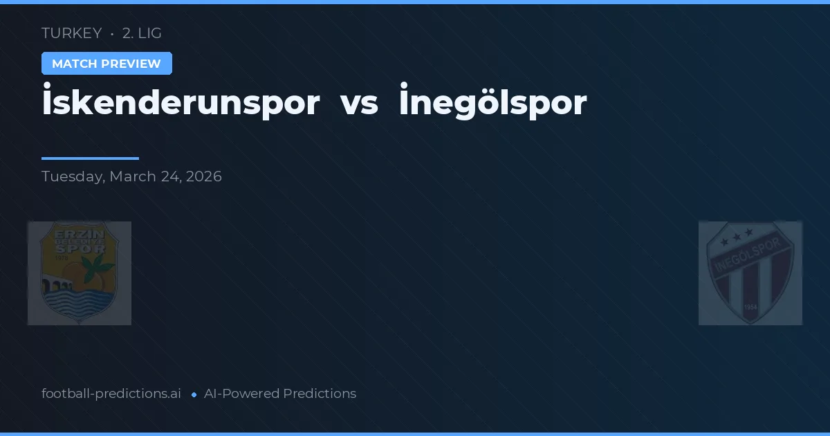 İskenderunspor vs İnegölspor — typy i zapowiedź meczu