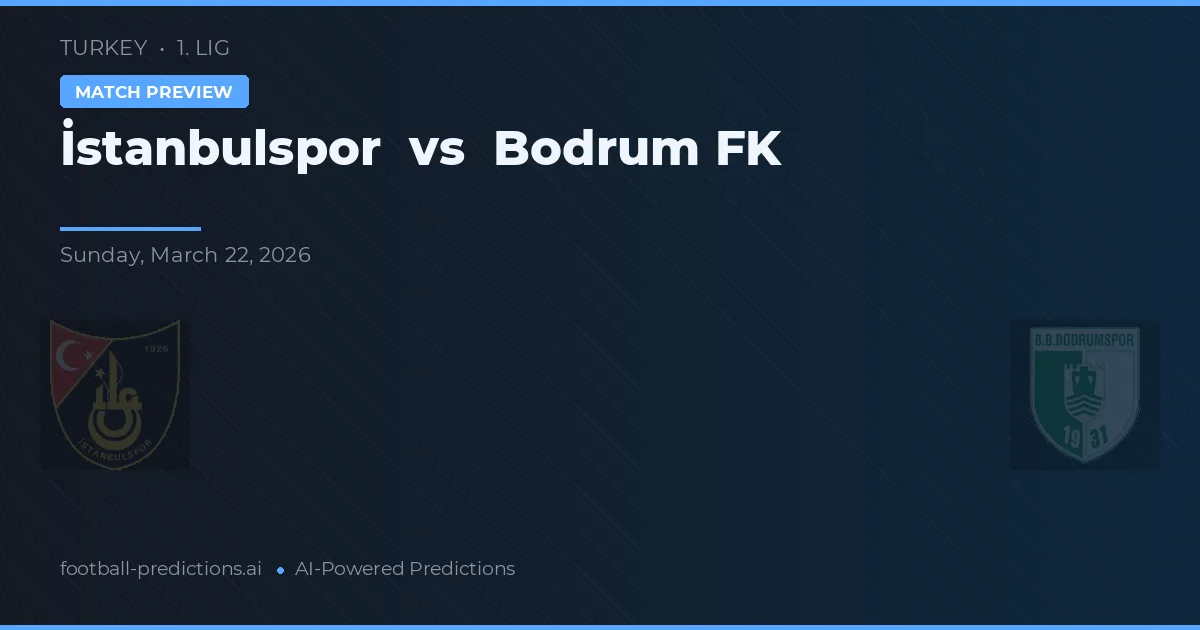 Istanbulspor vs Bodrum FK — typy i zapowiedź meczu