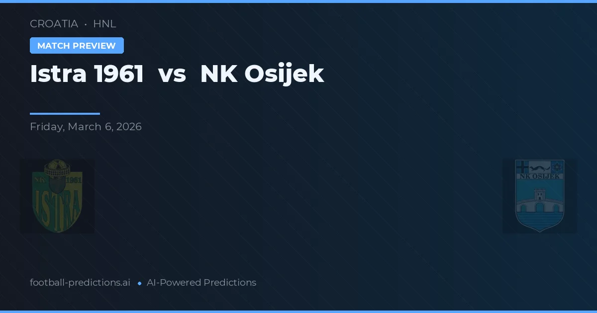 Istra 1961 vs NK Osijek — typy i zapowiedź meczu