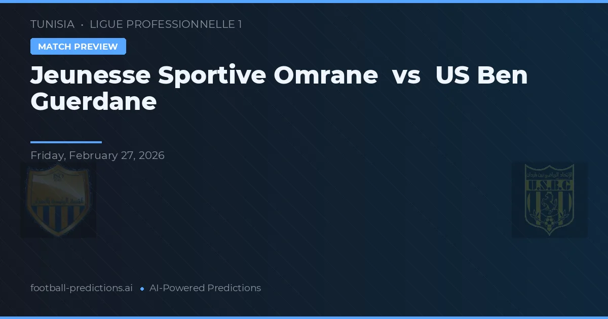 Jeunesse Sportive Omrane vs US Ben Guerdane — typy i zapowiedź meczu