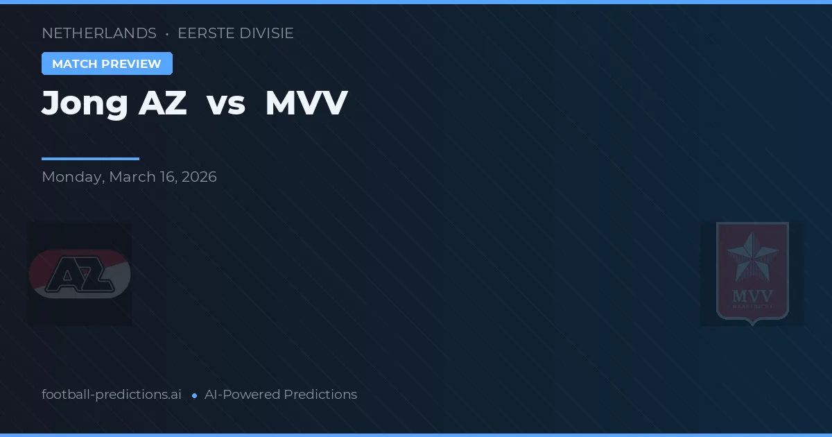 Jong AZ vs MVV Maastricht — typy i zapowiedź meczu