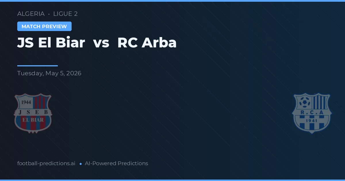 JS El Biar vs RC Arba — typy i zapowiedź meczu