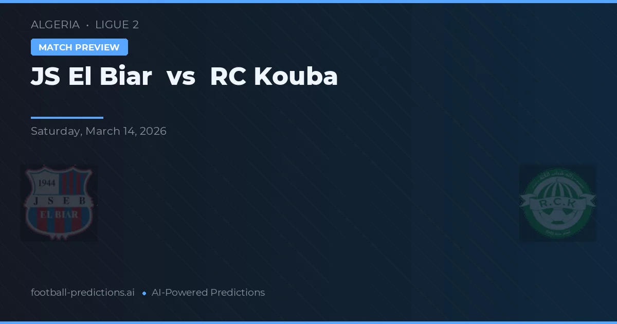 JS El Biar vs RC Kouba — typy i zapowiedź meczu