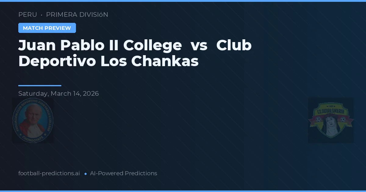 Juan Pablo II College vs Club Deportivo Los Chankas — typy i zapowiedź meczu