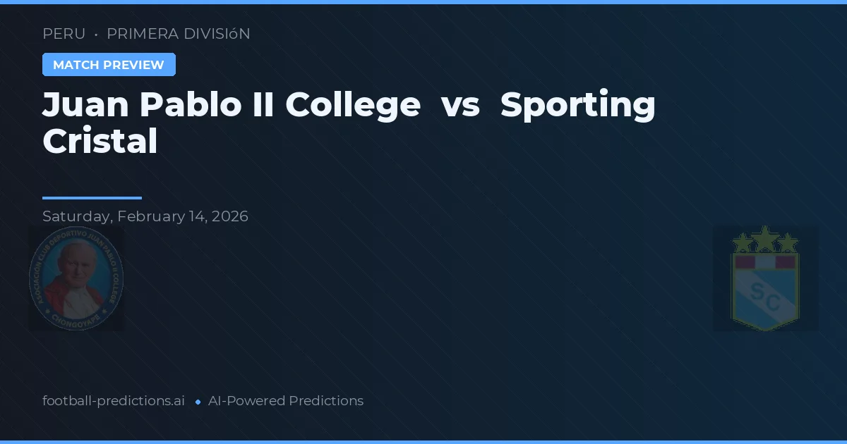 Juan Pablo II College vs Sporting Cristal — typy i zapowiedź meczu