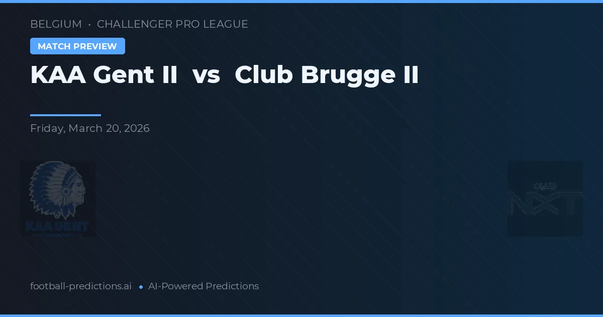 KAA Gent II vs Club Brugge II — typy i zapowiedź meczu