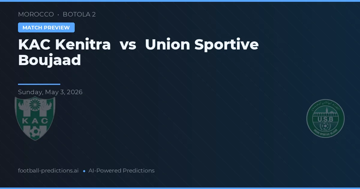 KAC Kenitra vs Union Sportive Boujaad — typy i zapowiedź meczu