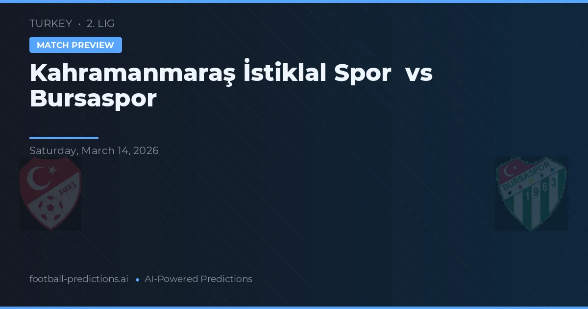 Kahramanmaraş İstiklalspor vs Bursaspor — typy i zapowiedź meczu