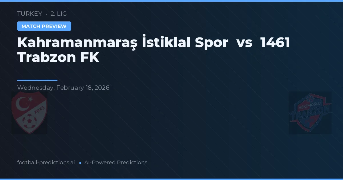 Kahramanmaraş İstiklalspor vs 1461 Trabzon FK — typy i zapowiedź meczu