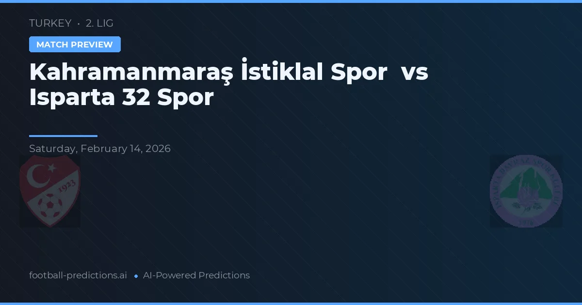 Kahramanmaraş İstiklalspor vs Isparta 32 Spor — typy i zapowiedź meczu