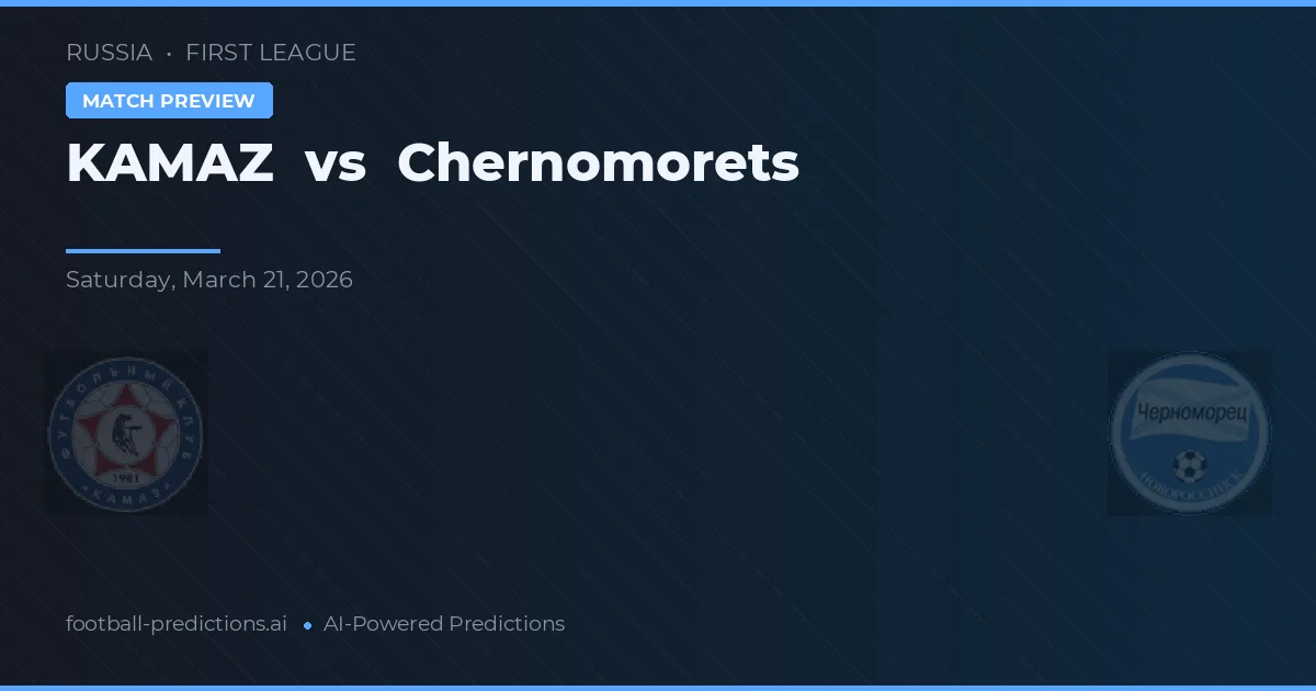 KAMAZ vs Chernomorets — typy i zapowiedź meczu