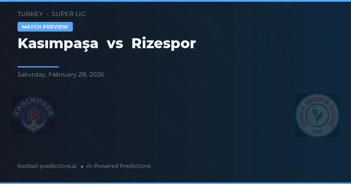 Kasımpaşa vs Rizespor — typy i zapowiedź meczu