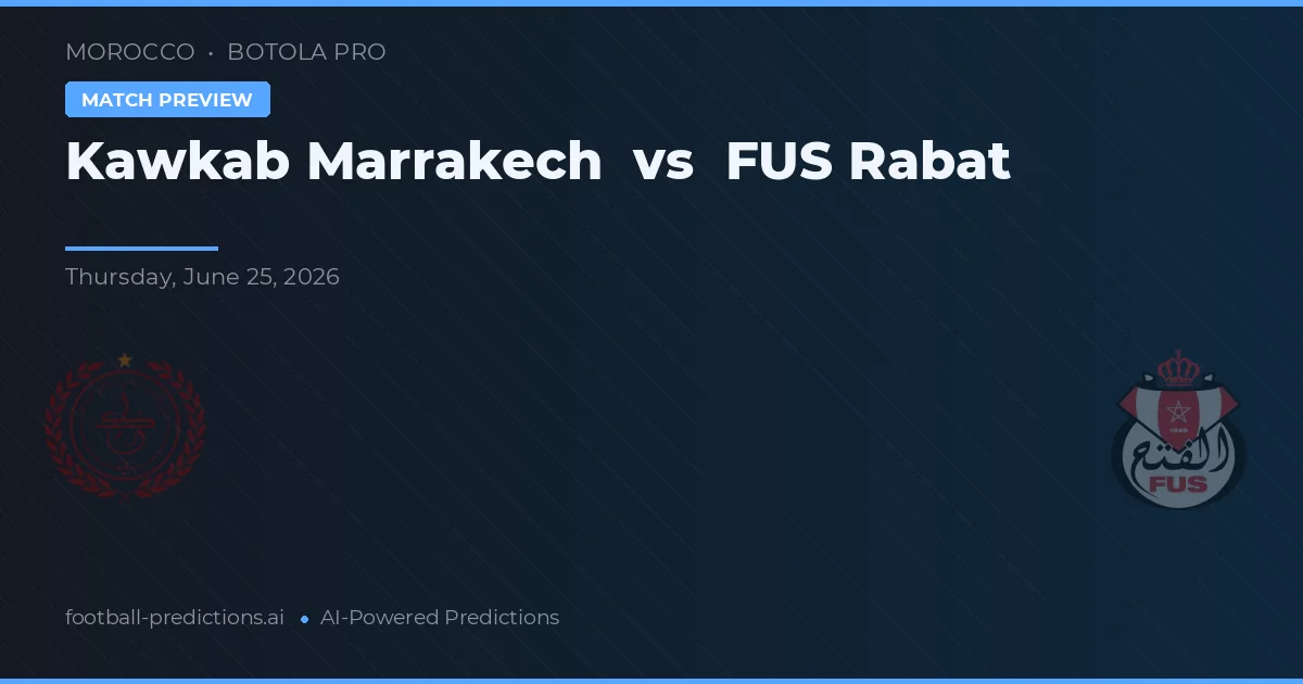 Kawkab Marrakech vs FUS Rabat — typy i zapowiedź meczu