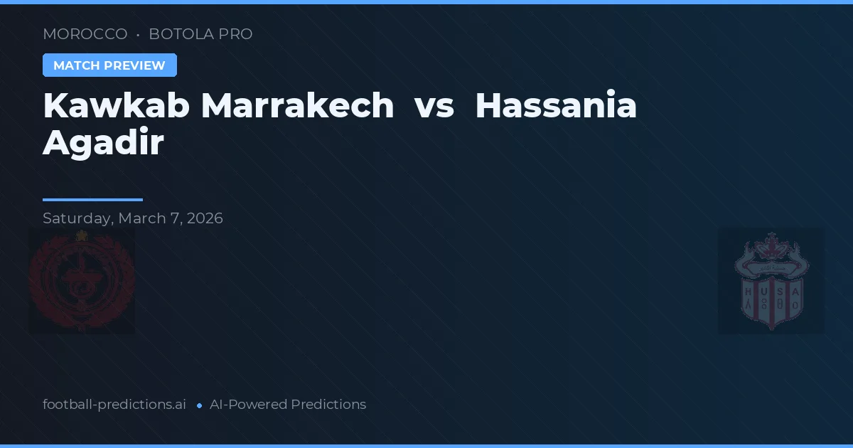 Kawkab Marrakech vs Hassania Agadir — typy i zapowiedź meczu