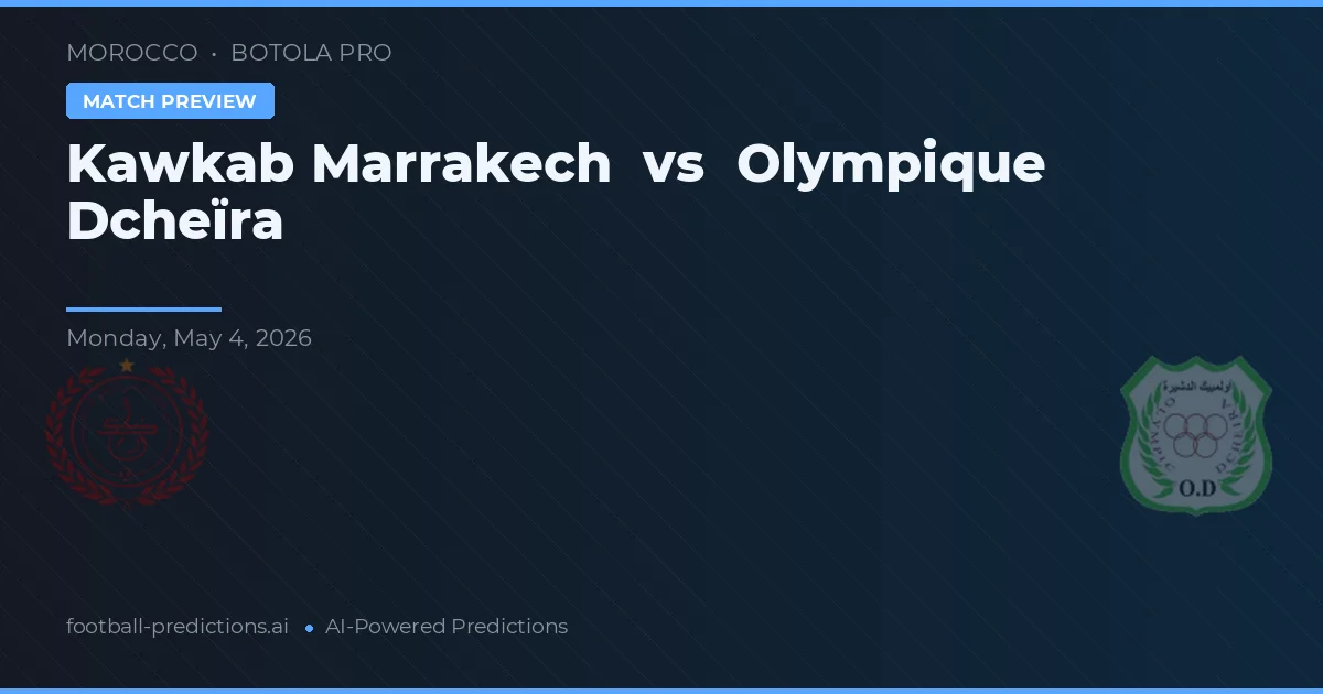 Kawkab Marrakech vs Olympique Dcheïra — typy i zapowiedź meczu