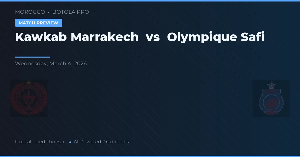 Kawkab Marrakech vs Olympique Safi — typy i zapowiedź meczu