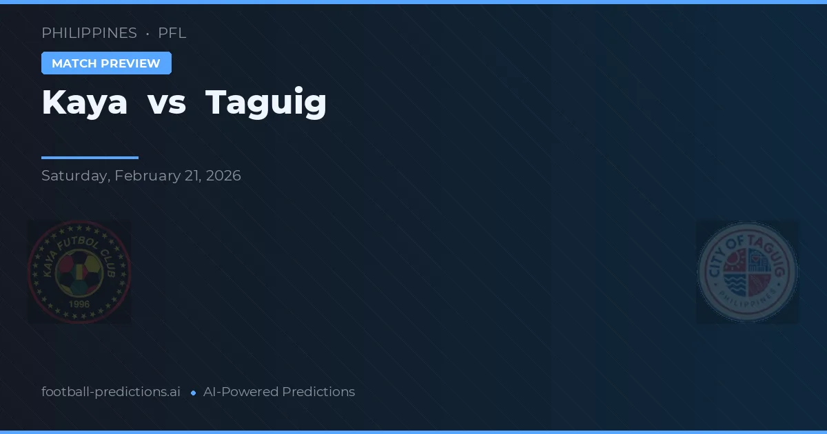 Kaya vs Taguig — typy i zapowiedź meczu