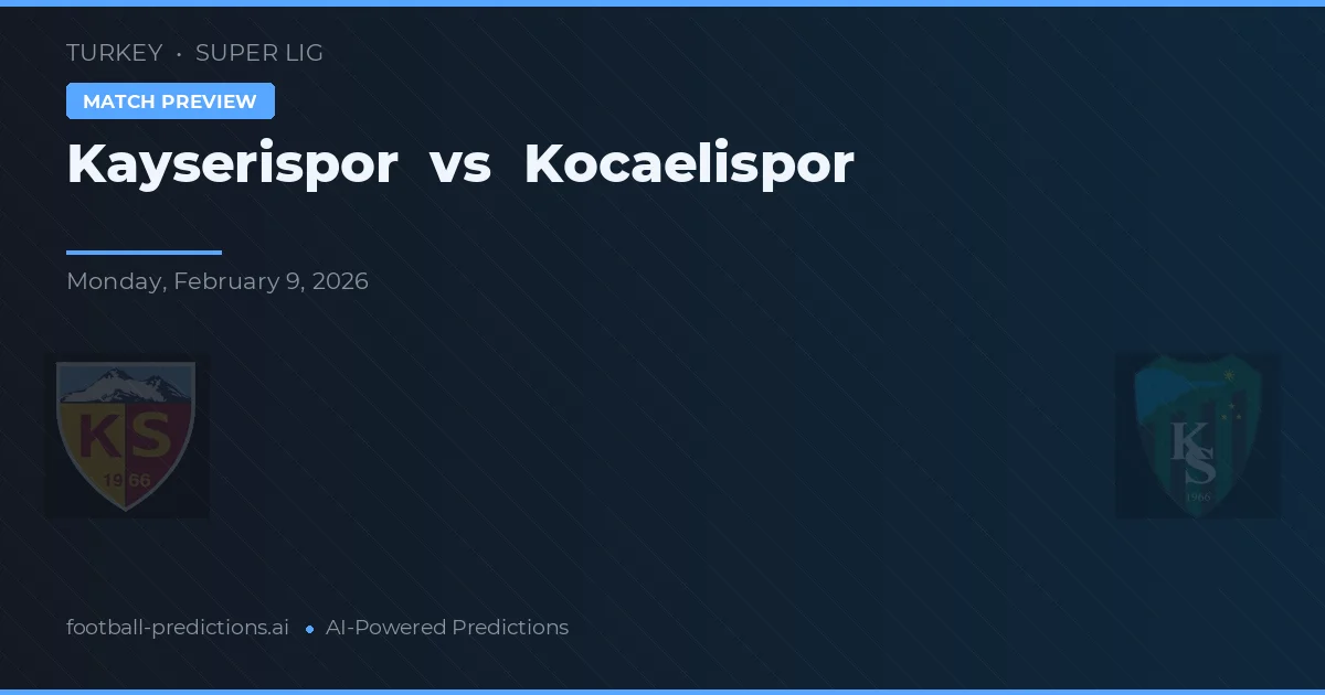Kayserispor vs Kocaelispor — typy i zapowiedź meczu