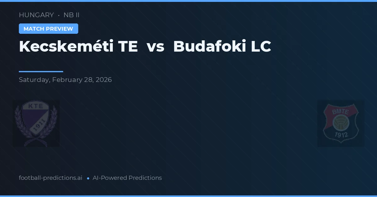 Kecskeméti TE vs Budafoki LC — typy i zapowiedź meczu
