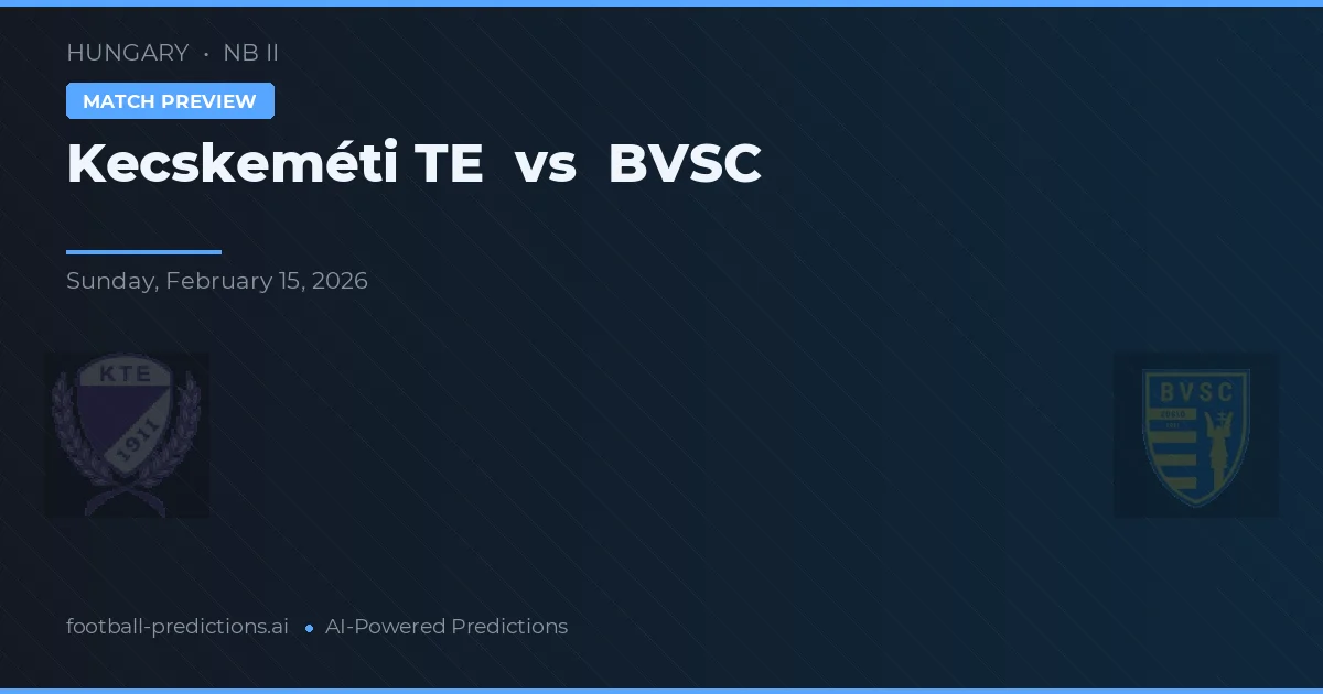 Kecskeméti TE vs BVSC — typy i zapowiedź meczu
