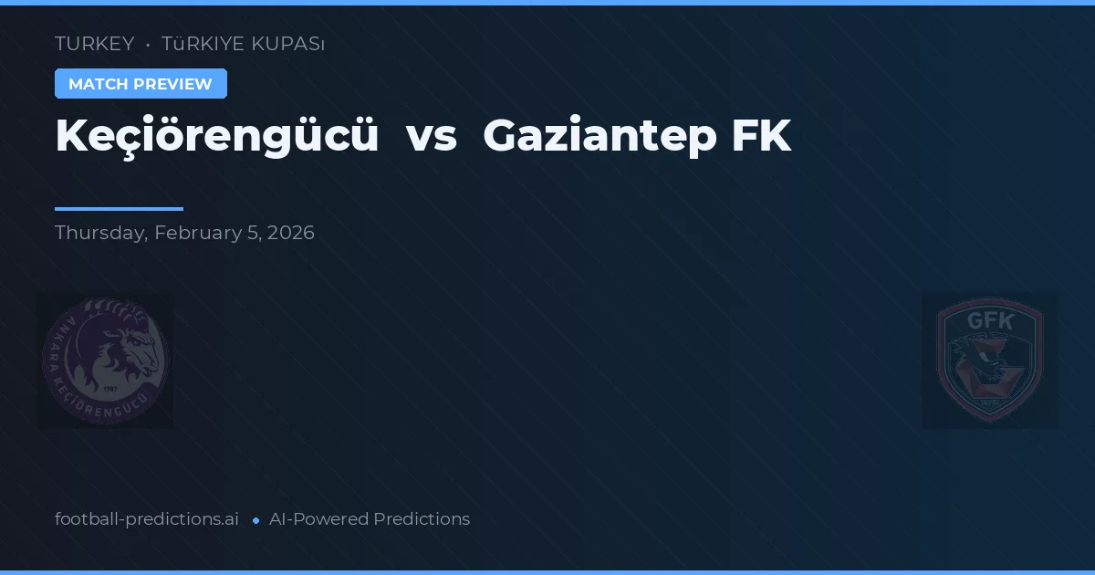 Keçiörengücü vs Gaziantep FK — typy i zapowiedź meczu