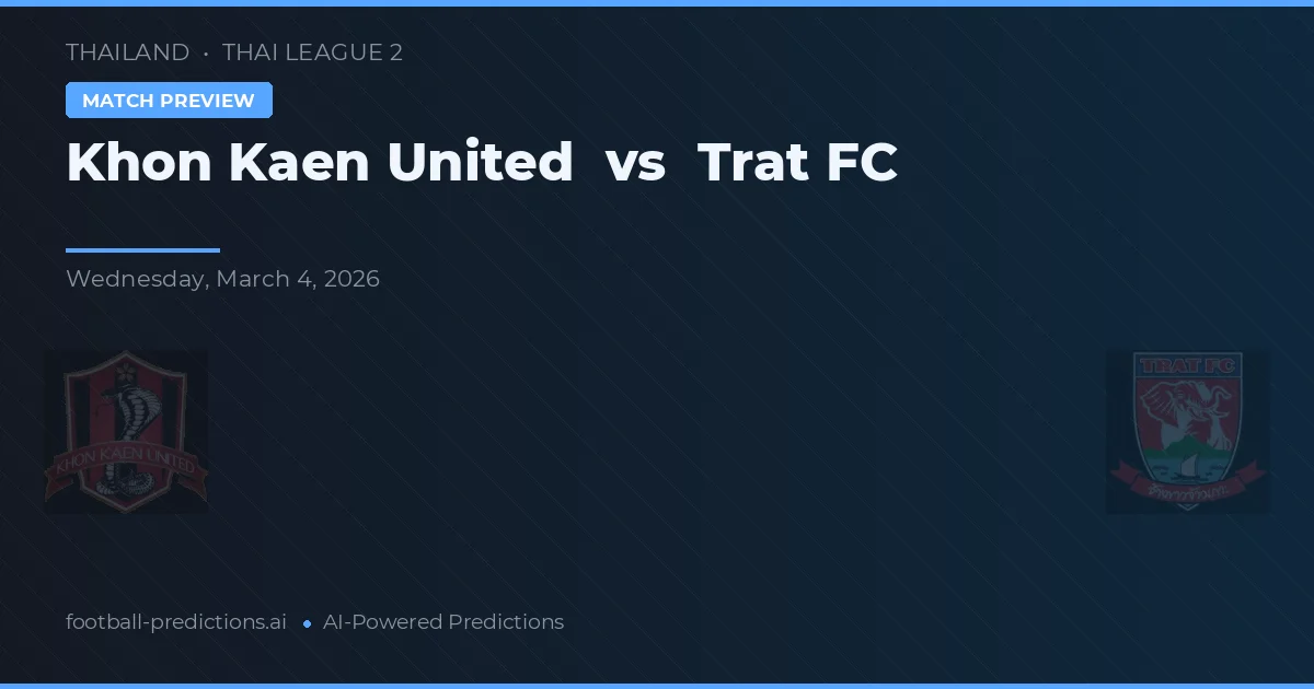 Khon Khaen United vs Trat FC — typy i zapowiedź meczu