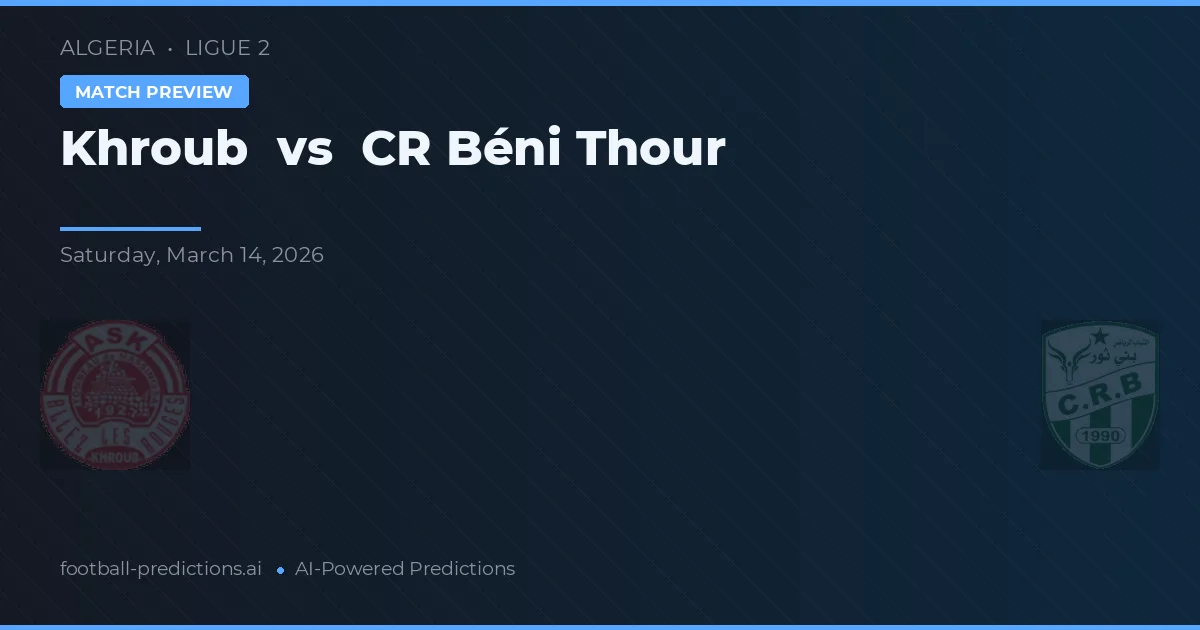 Khroub vs CR Béni Thour — typy i zapowiedź meczu