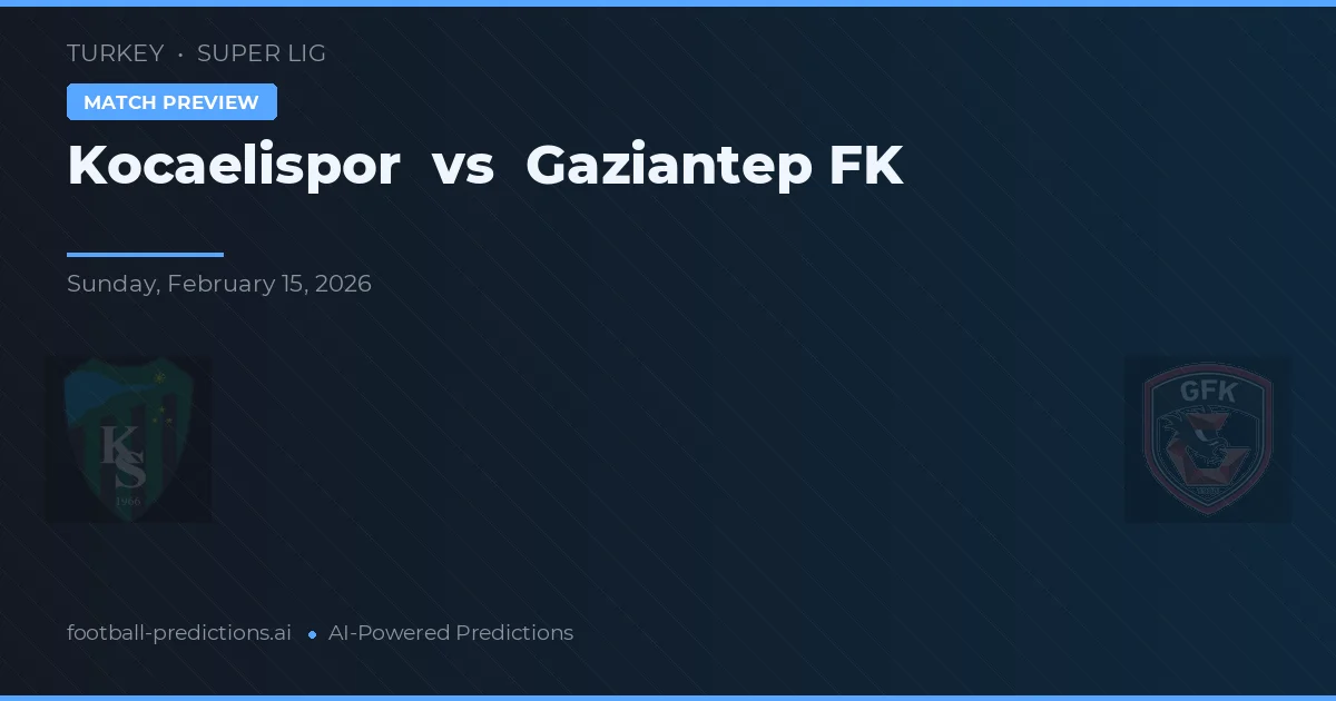 Kocaelispor vs Gaziantep FK — typy i zapowiedź meczu