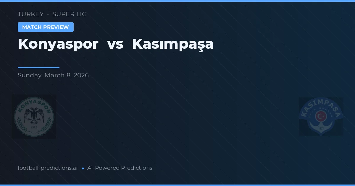 Konyaspor vs Kasımpaşa — typy i zapowiedź meczu