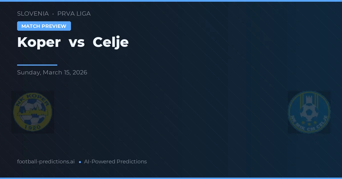 Koper vs Celje — typy i zapowiedź meczu
