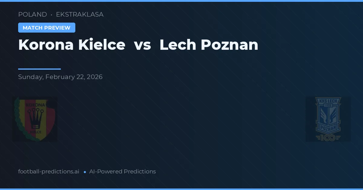 Korona Kielce vs Lech Poznań — typy i zapowiedź meczu
