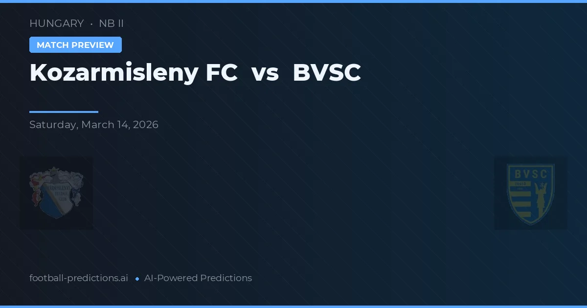 Kozármisleny FC vs BVSC — typy i zapowiedź meczu