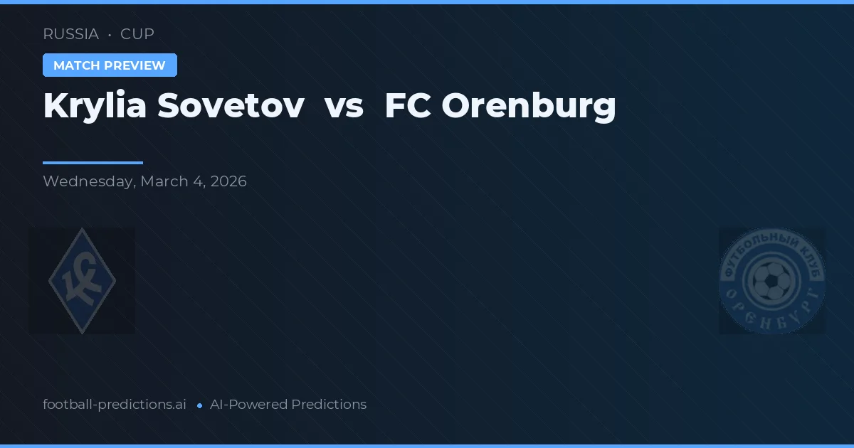 Krylia Sovetov vs FC Orenburg — typy i zapowiedź meczu